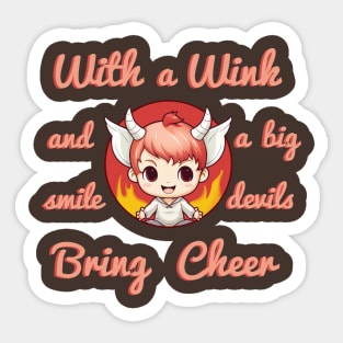 With a wink and a big smile, devils bring cheer Sticker